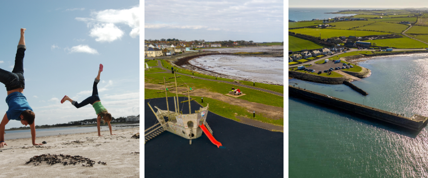 A trio of images showing Millisle, Ballywalter and Ballyhalbert